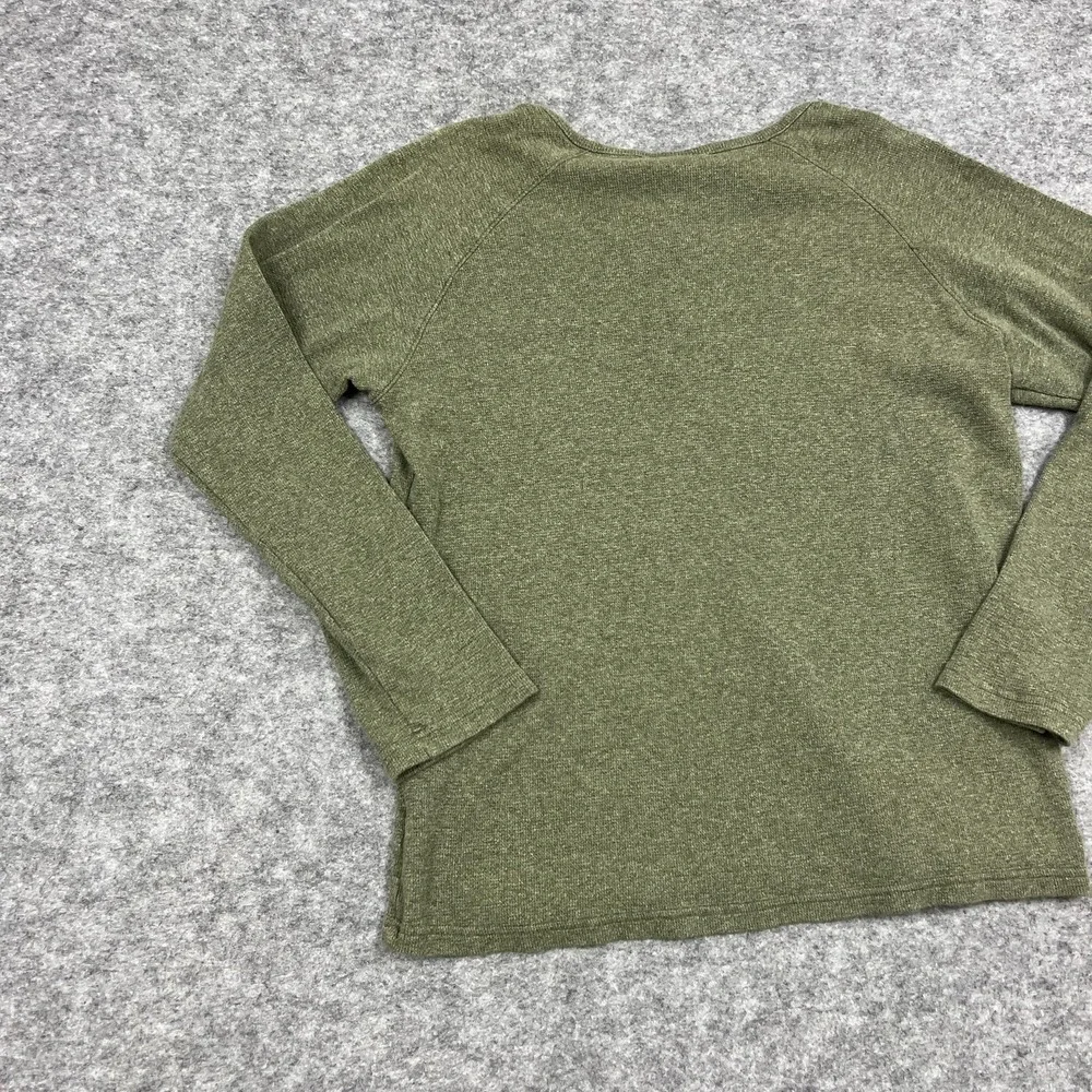 Nike Shirt Mens L Green Henley Crew Button Knit Pullover Thermal 6.0 Y2K